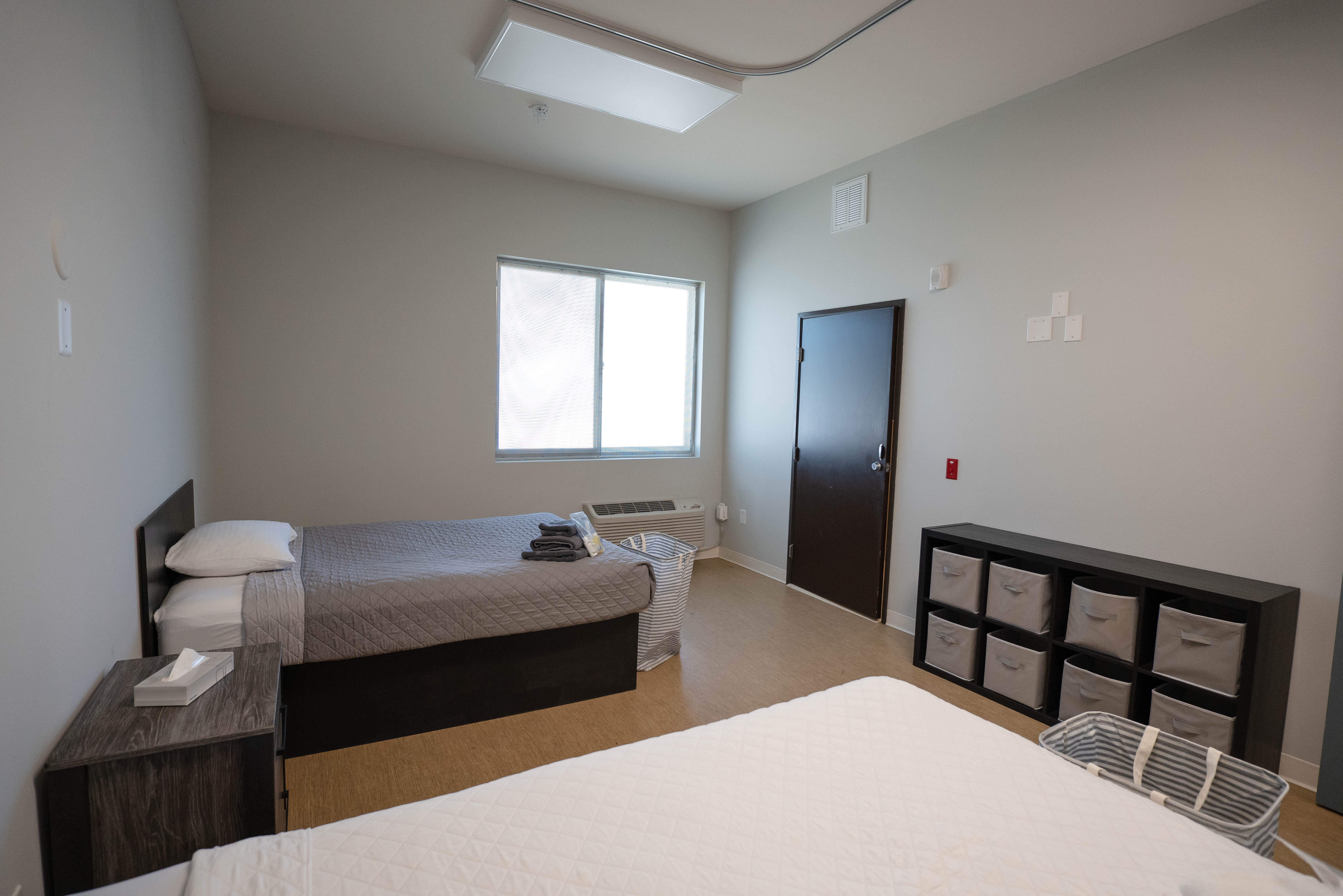 Silver State bedroom with cubby storage and bathroom