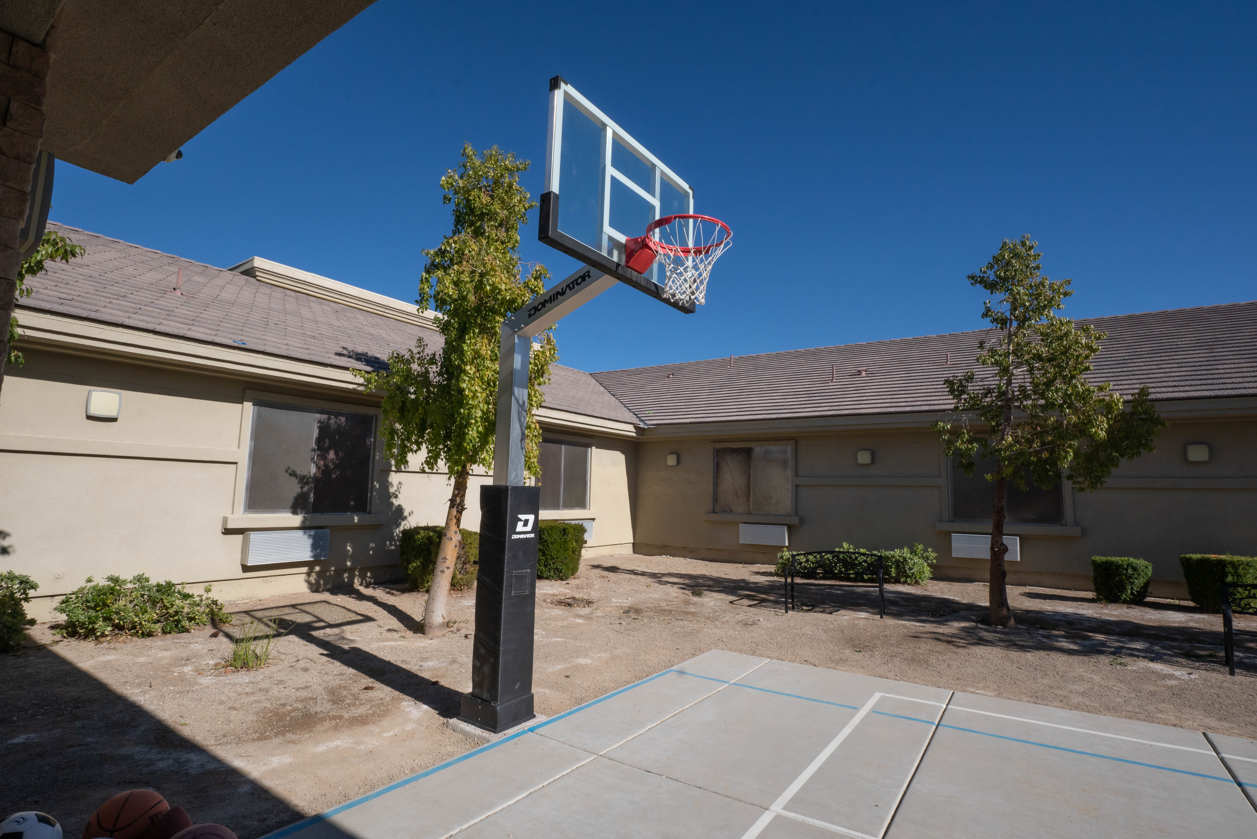 Silver State basketball hoop closeup