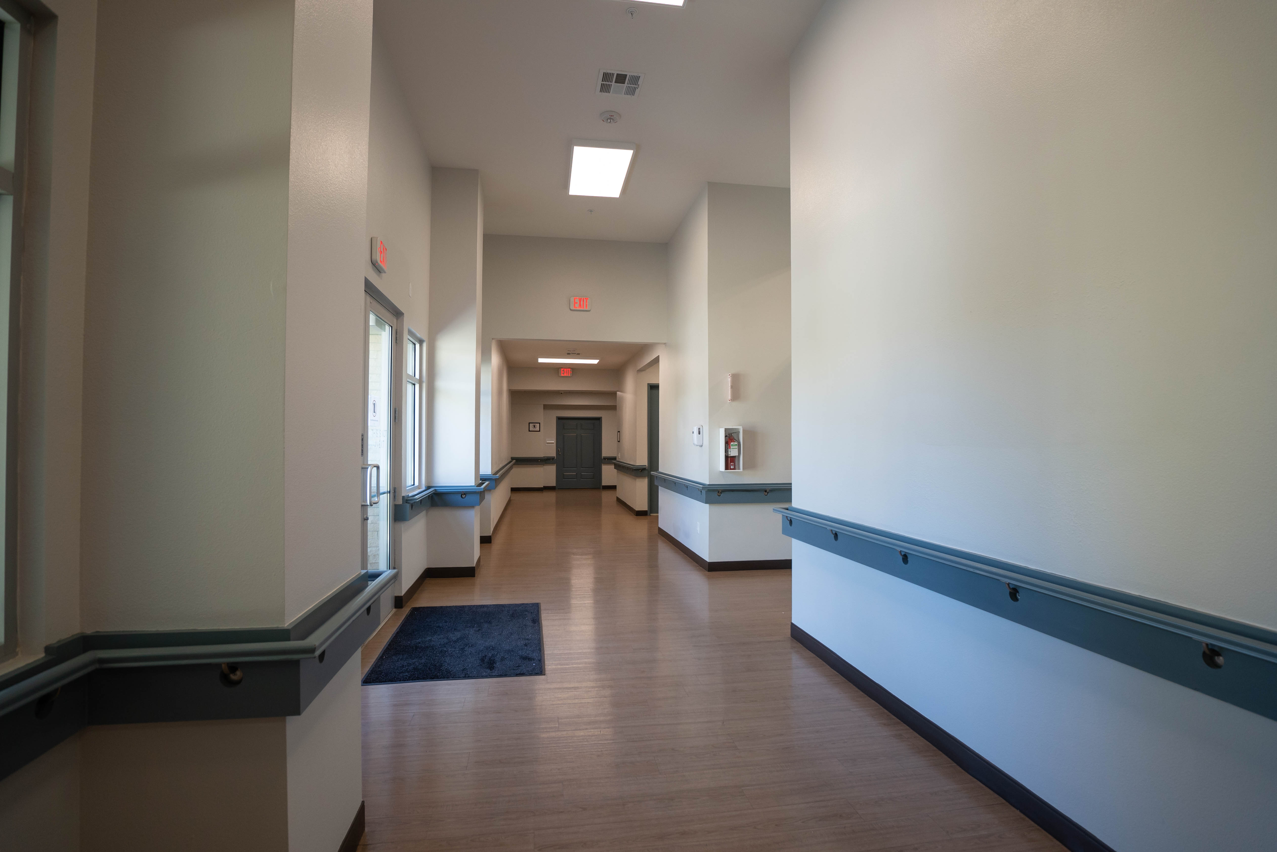 Silver State main corridor with handrails