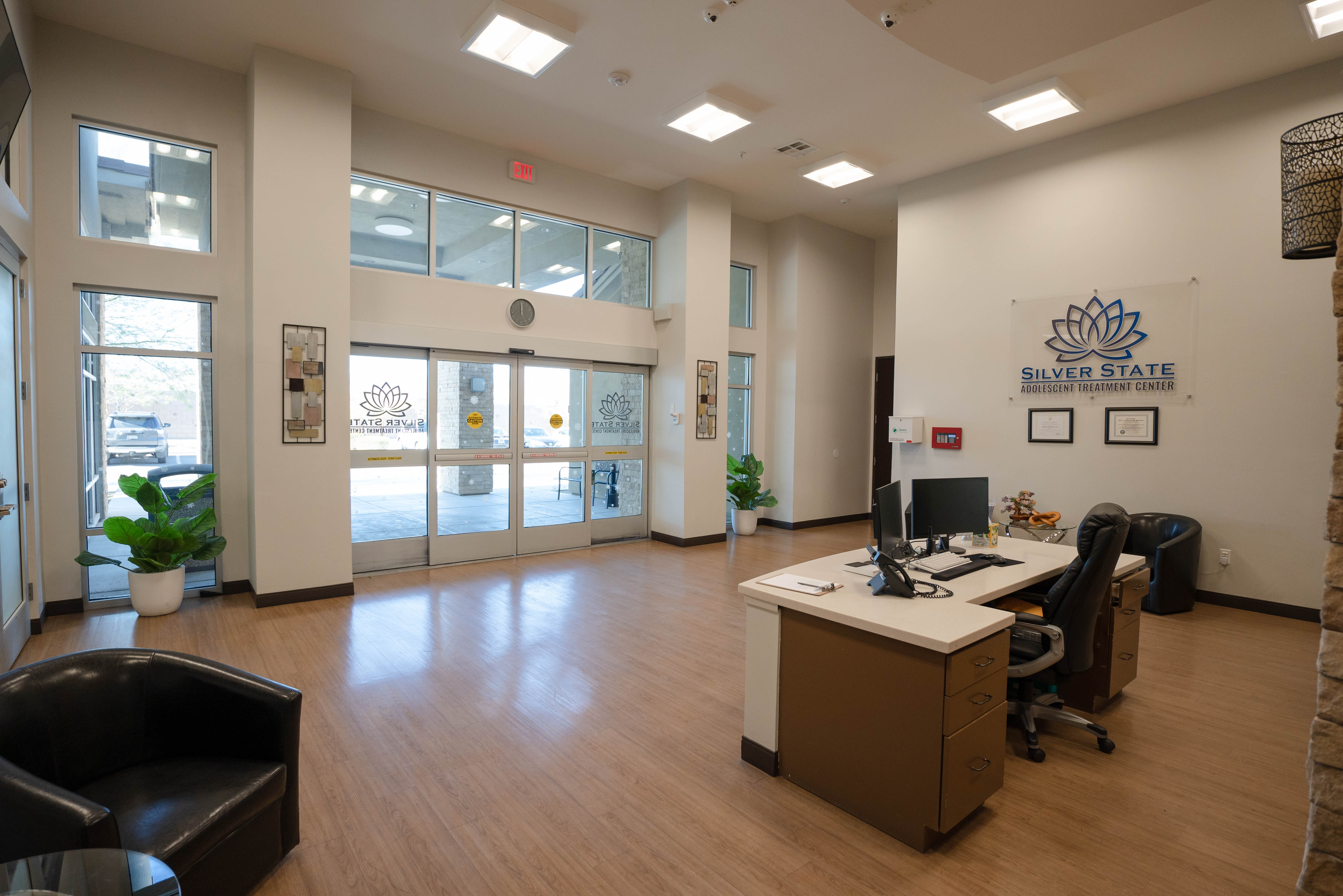 Silver State lobby from entrance with reception desk